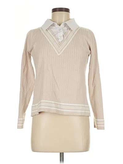 Pre-owned Belldini Long Sleeve Blouse In White