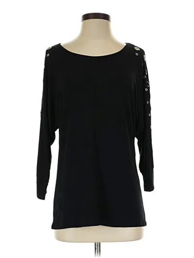 Pre-owned Belldini Long Sleeve Top Black Boatneck Tops