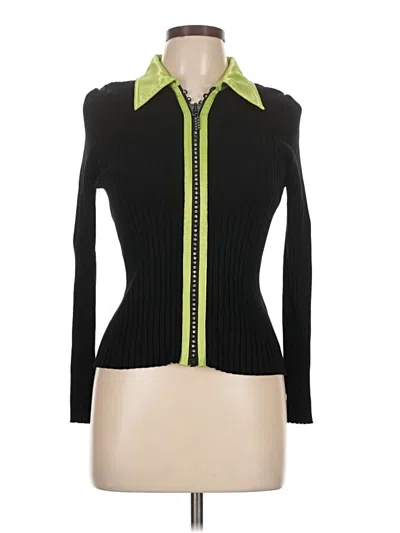 Pre-owned Belldini Long Sleeve Top Black Collared Neckline Tops