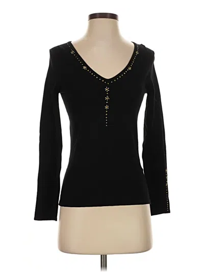 Pre-owned Belldini Long Sleeve Top Black Sweetheart Neckline Tops