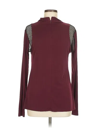 Pre-owned Belldini Long Sleeve Top Burgundy Turtleneck Tops