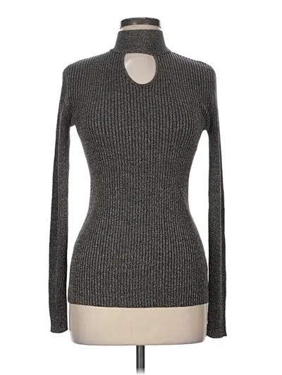 Pre-owned Belldini Long Sleeve Top Gray Turtleneck Tops