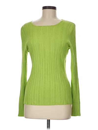 Pre-owned Belldini Long Sleeve Top Green Boatneck Tops