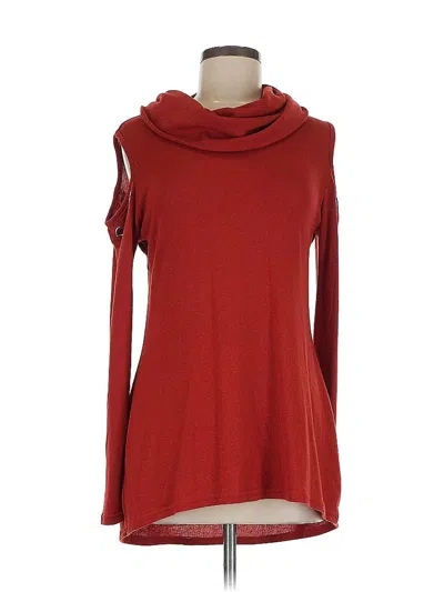 Pre-owned Belldini Long Sleeve Top Red Cowl Neck Tops