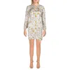 Belldini Petites Womens Floral Print Smocked Waist Fit & Flare Dress In Multi