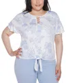 Belldini Plus Size Pineapple Print Knit Top