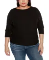 BELLDINI PLUS SIZE RIVET-TRIM DOLMAN-SLEEVE SWEATER