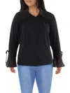 Shop Belldini Plus Womens Collared Solid Blouse In Black