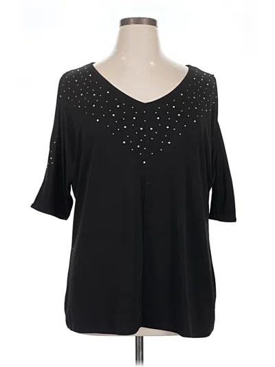 Pre-owned Belldini Short Sleeve Blouse In Black