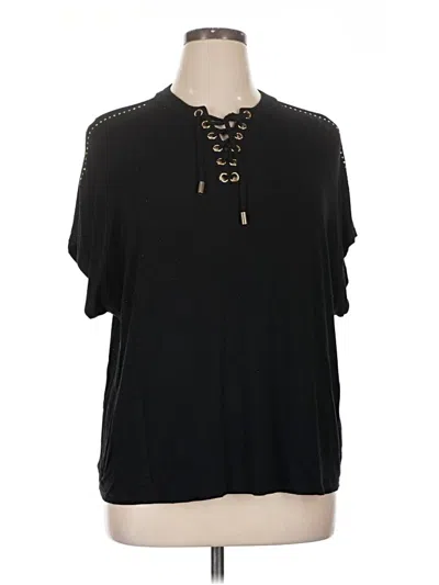 Pre-owned Belldini Short Sleeve Blouse In Black