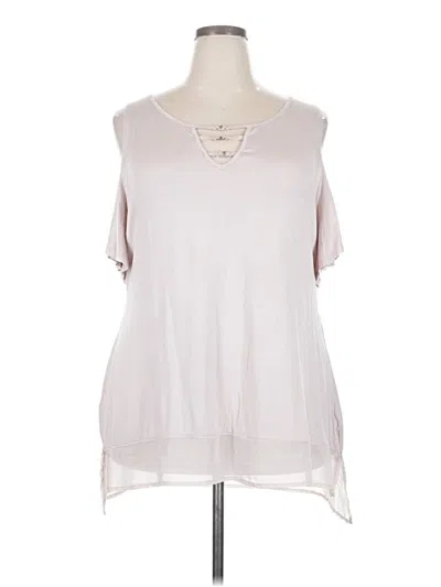 Pre-owned Belldini Short Sleeve Top Ivory V-neck Tops