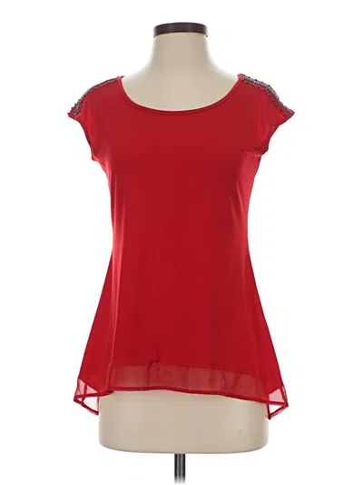 Pre-owned Belldini Short Sleeve Top Red Scoop Neck Tops