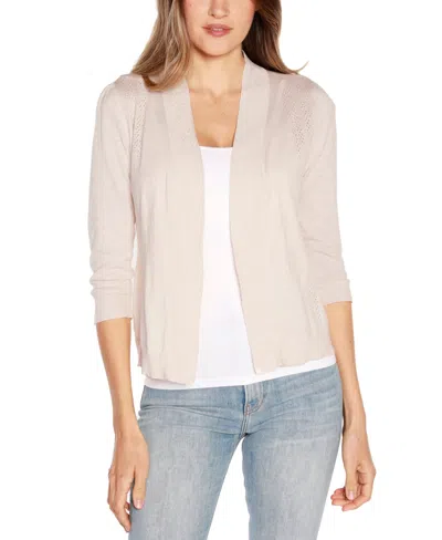 Belldini Women's 3/4 Sleeve Open Front Cardigan Sweater