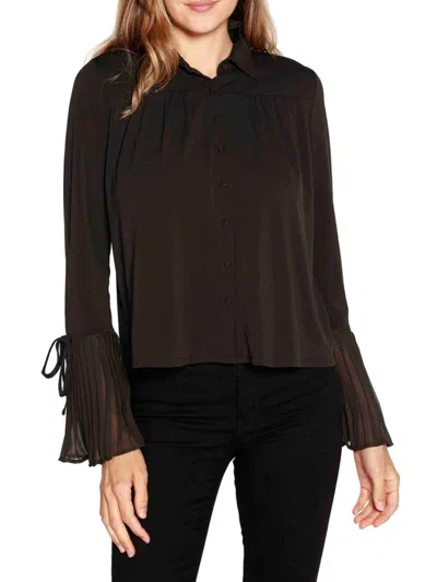 Belldini Women's Bell Sleeve Shirt In Brown