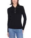 Belldini Women's Black Label Beaded Collar Sweater In Black