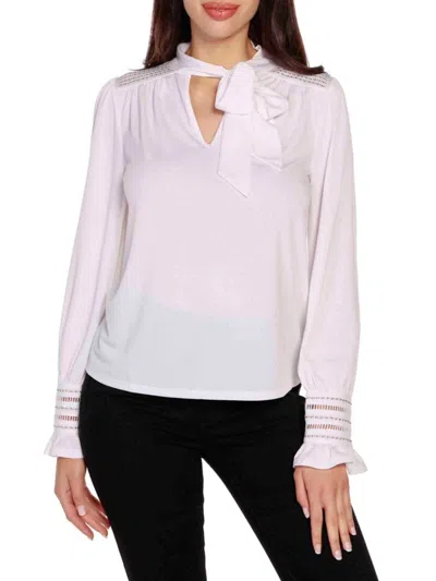 Belldini Women's Embellished Tie-neck Top In Pink