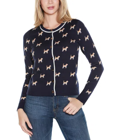 Belldini Women's Fetch-ing Fun Cardigan Sweater In Black