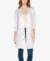 Belldini Grommet-trim Open-front Cardigan In White