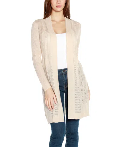 Belldini Women's Lightweight Duster Cardigan Sweater In Neutral