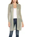 Belldini Plus Size Pointelle-stitch Duster Cardigan In Sage