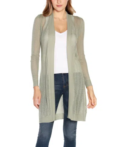 Belldini Women's Lightweight Duster Cardigan Sweater In White