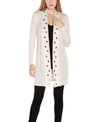 Belldini Grommet-trim Open-front Cardigan In Winter White