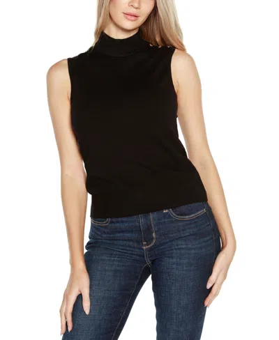 Belldini Women's Rivet-detail Sleeveless Sweater In Black