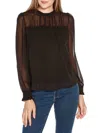 Belldini Women's Ruffle Trim Chiffon Top In Black
