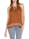Belldini Women's Sleeveless Embroidered Top In Latte White