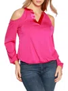 Belldini Women's Studded Cold Shoulder Top In Petal Pink