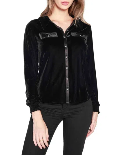 Belldini Women's Velvet Shirt In Black