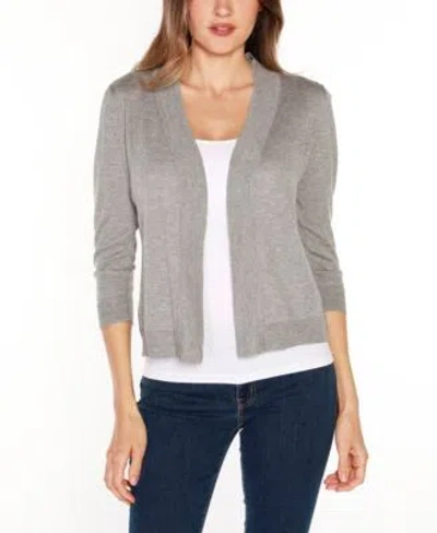 Belldini Womens 3 4 Sleeve Open Front Cardigan Sweater In Azalea