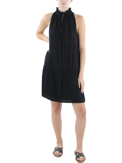Belldini Womens Keyhole Neck Short Mini Dress In Black