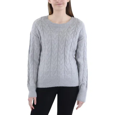 Belldini Womens Metallic Cable Knit Pullover Sweater In Multi