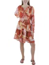 Belldini Womens Printed Polyester Mini Dress In Multi