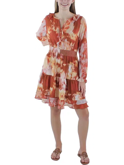 Belldini Womens Printed Polyester Mini Dress In Multi