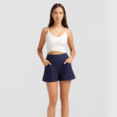 Belle & Bloom A Kind Of Magic Quilted Shorts In Blue