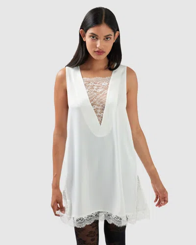 Belle & Bloom After Party Lace Mini Dress In White