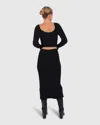 Belle & Bloom All My Life Knit Midi Skirt In Black