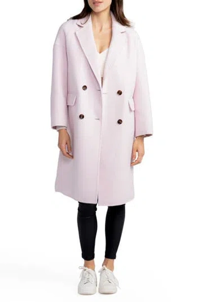 Belle & Bloom Amnesia Oversize Double Breasted Coat In Pale Pink