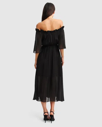 Belle & Bloom Amour Amour Ruffled Midi Dress In Black