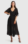 Belle & Bloom Amour Amour Ruffled Midi Dress - Black