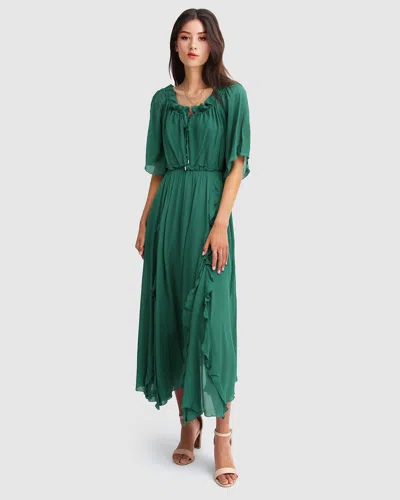 BELLE & BLOOM AMOUR AMOUR RUFFLED MIDI DRESS
