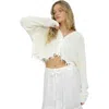 Belle & Bloom Another Love Fringe Zip Knit In White