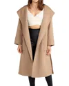 Belle & Bloom Arcadia Oversize Belted Hooded Wool Blend Coat