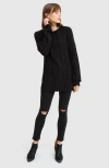 Belle & Bloom At Last Cable Knit Jumper With Slit In Black