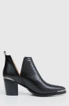 Belle & Bloom Austin Croc Embossed Ankle Boot - Black