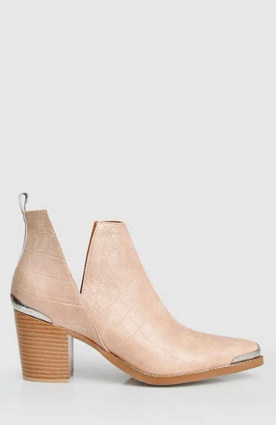 BELLE & BLOOM BELLE & BLOOM AUSTIN CROC EMBOSSED ANKLE BOOT