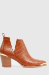 Belle & Bloom Austin Croc Embossed Ankle Boot - Camel