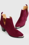 Belle & Bloom Austin Suede Ankle Boot In Merlot